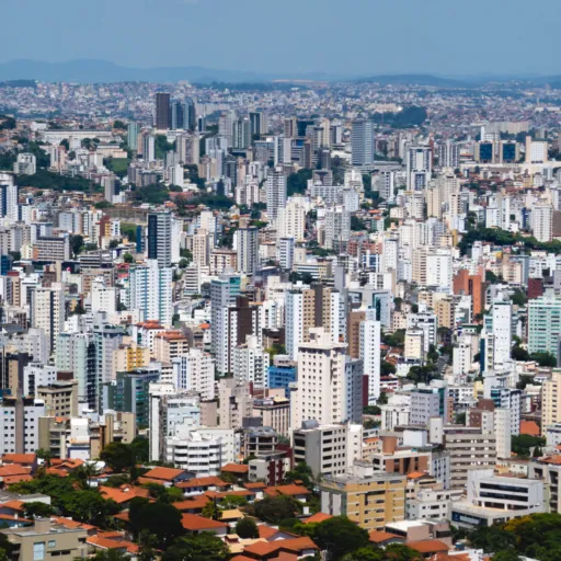 Mar de prédios residenciais visto do alto
